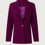 Deep plum single-breasted blazer with notched lapels and one button closure — Endless Rose | Endless UAE