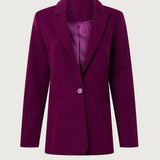 Deep plum single-breasted blazer with notched lapels and one button closure — Endless Rose | Endless UAE
