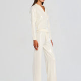 Shaelynn Sequin Knit Shirt in cream — Retrofête | Endless UAE