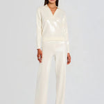 Shaelynn Sequin Knit Shirt in cream — Retrofête | Endless UAE