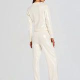 Shaelynn Sequin Knit Shirt in cream — Retrofête | Endless UAE