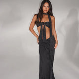 Black polka dot halter neck co-ord set with cutout detail — Deme Studio | Endless UAE