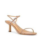 Nude strappy heeled sandals with thin ankle strap and kitten heel — Tony Bianco | Endless UAE