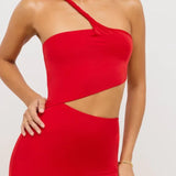 Kalina Premium Jersey Asymmetric Cut Out Maxi Dress
