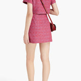 Cutout Tweed Mini Wrap dress