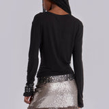 Leva Sequin Beaded Mini Skirt