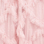 Genevieve Ruffled Gown in blush tulle with cascading ruffles and short sleeves — Needle & Thread | Endless UAE