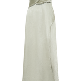 Larissa Satin Maxi Dress With Ruched Petals