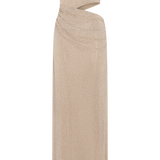 Starla Strapless Diamante Maxi Dress in champagne with cutout detail — Meshki | Endless UAE
