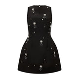 Satin Crystal Mini Dress