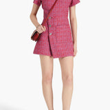 Cutout Tweed Mini Wrap dress