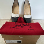 Black pointed-toe pumps with beige leather insole and white tissue paper insert — Endless | Endless UAE