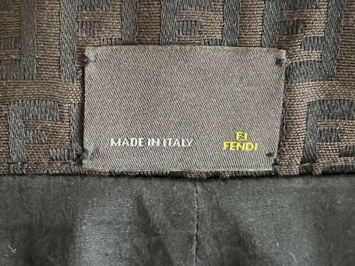 Fendi FF Motif Pencil Midi Skirt in brown and black monogram print — Fendi | Endless UAE
