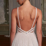Indy wedding dress with plunging neckline and flowing skirt — Evie Young | Endless UAE