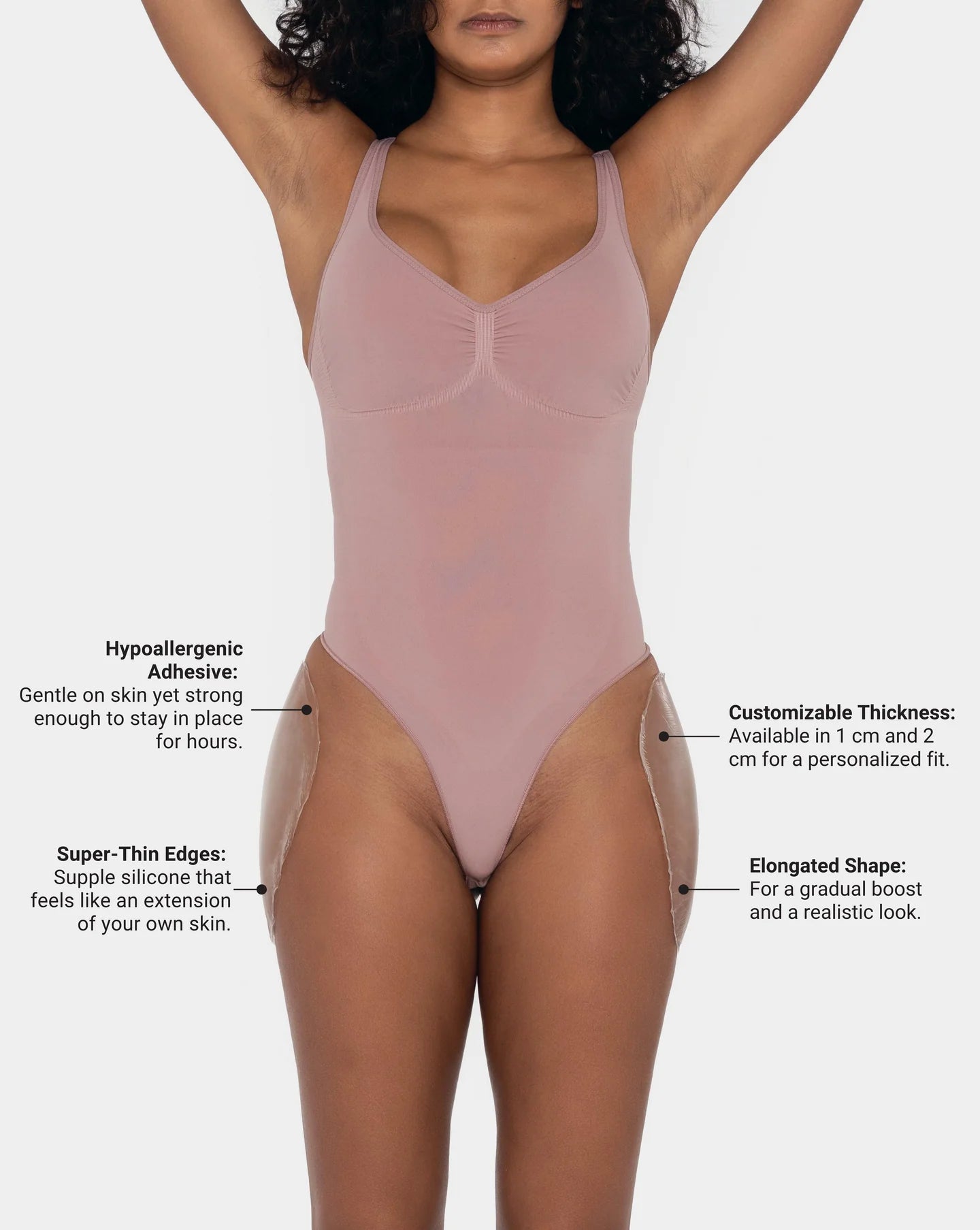 Silicone hip pads for body contouring in cream color — Underhance | Endless UAE