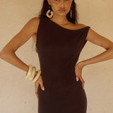 Black off-shoulder knit maxi dress with pleated hem detail — Seven Wonders | Endless UAE