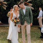 Bride wearing white lace mermaid wedding gown with train — JESSICA COUTURE | Endless UAE