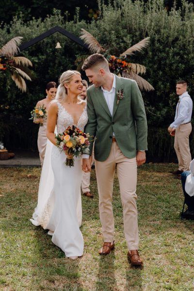 Bride wearing white lace mermaid wedding gown with train — JESSICA COUTURE | Endless UAE
