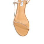 Nude tan strappy flat sandals with ankle strap and minimalist design — Tony Bianco | Endless UAE