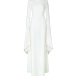 Kadela Dress in ivory cream with flowing cape sleeves — Khanum's | Endless UAE