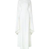 Kadela Dress in ivory cream with flowing cape sleeves — Khanum's | Endless UAE