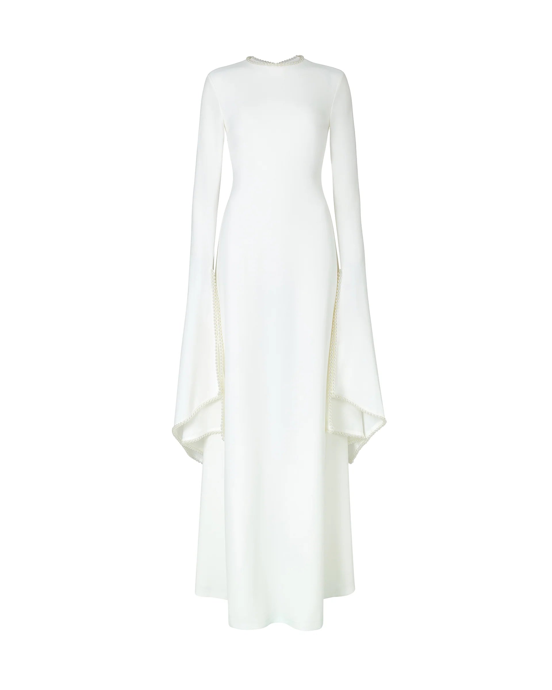 Kadela Dress in ivory cream with flowing cape sleeves — Khanum's | Endless UAE
