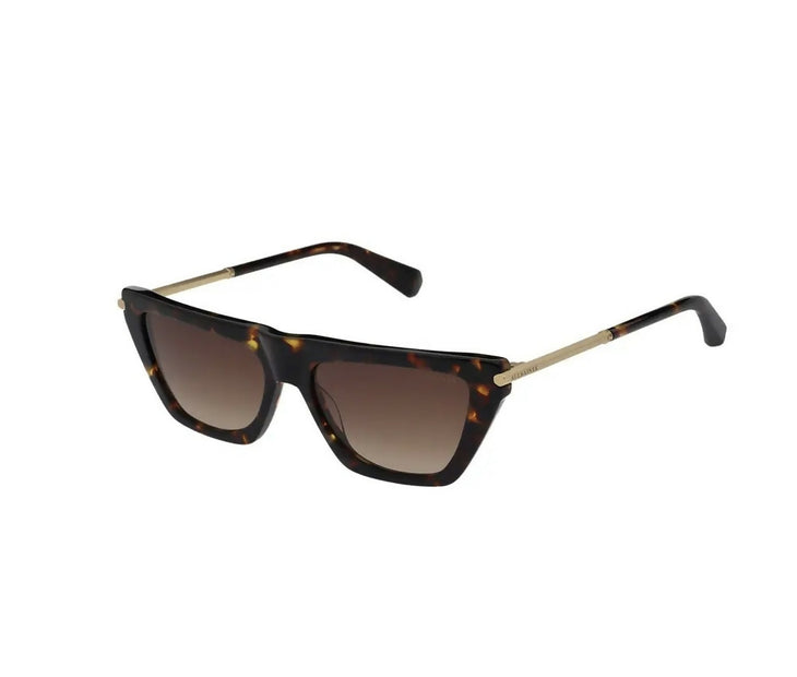 Tortoiseshell cat-eye sunglasses with gold metal temples and gradient brown lenses — All Saints | Endless UAE