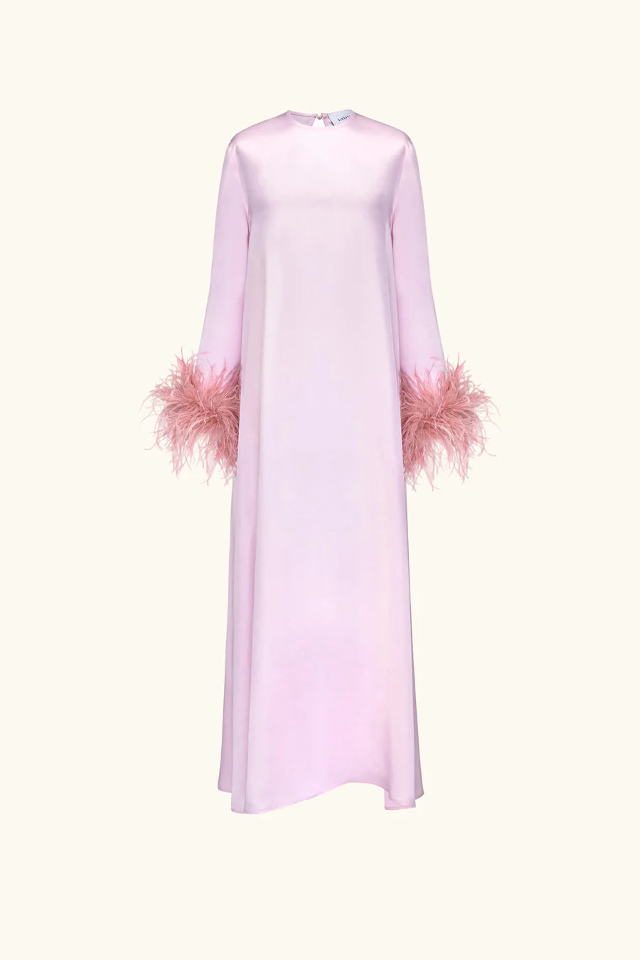 Suzi Maxi Dress in Ecovero with feathered cuffs, pink — Sleeper | Endless UAE