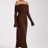 Marcel Off Shoulder Diamante Maxi Dress