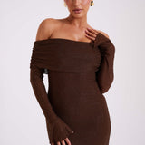 Marcel Off Shoulder Diamante Maxi Dress