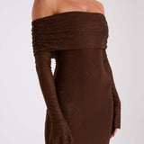 Marcel Off Shoulder Diamante Maxi Dress