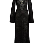 Black knit maxi dress with cutout detail and long sleeves — Monday Swimwear | Endless UAE