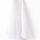 Elegant white lace wedding dress with long sleeves and flowing tulle train — Tatiana Kaplun | Endless UAE