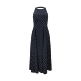 Black polka dot low back midi dress — Odd Muse | Endless UAE