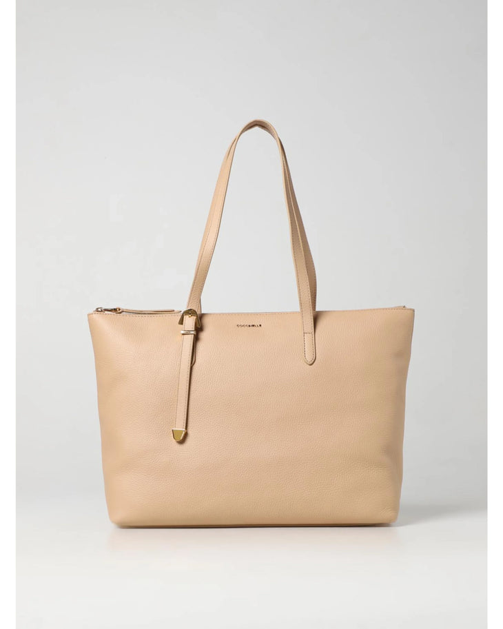 Gleen Medium beige leather tote bag with handles — Coccinelle | Endless UAE