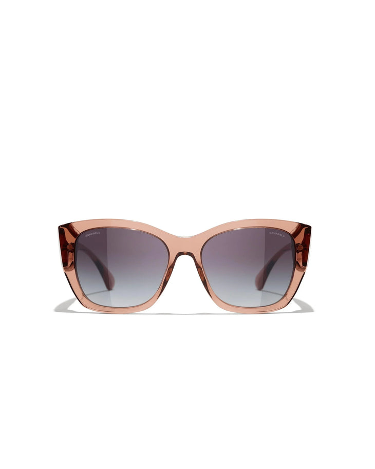 Pink transparent butterfly sunglasses with gradient lenses — Chanel | Endless UAE