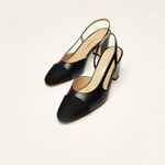 Black slingback heels in goatskin and grosgrain with CC logo — Chanel | Endless UAE
