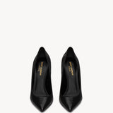 Black patent leather pointed-toe pumps with high heels — Yves Saint Laurent | Endless UAE
