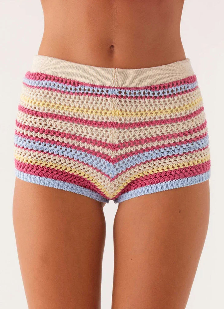 Miffy Mini Shorts in rainbow crochet knit — Peppermayo | Endless UAE