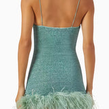 Lumière Plumage Feather-trimmed Mini Dress in Lurex-blend