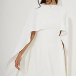 White cape midi dress with cutout details — Odd Muse | Endless UAE