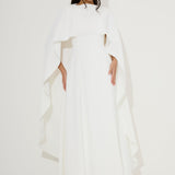 White cape midi dress with cutout details — Odd Muse | Endless UAE