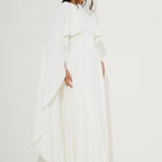White cape midi dress with cutout details — Odd Muse | Endless UAE