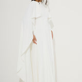 White cape midi dress with cutout details — Odd Muse | Endless UAE