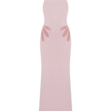 Brock Knit Halter Maxi Dress in Baby Pink