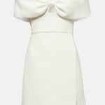 White off-shoulder crêpe mini dress with bow detail and cutouts — Self-Portrait | Endless UAE