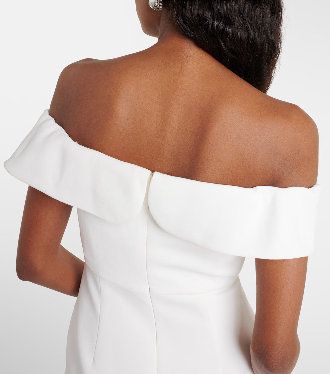 White off-shoulder crêpe mini dress with bow detail and cutouts — Self-Portrait | Endless UAE