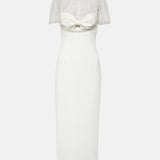 Bridal Embellished Crêpe Midi Dress