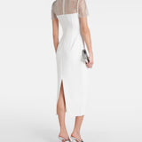 Bridal Embellished Crêpe Midi Dress