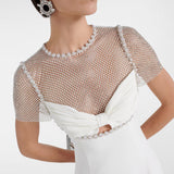 Bridal Embellished Crêpe Midi Dress